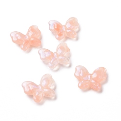 Light Salmon Opaque Acrylic Beads, Glitter Beads, Butterfly, Light Salmon, 17x20x5.5mm, Hole: 1.6mm, about 415pcs/500g