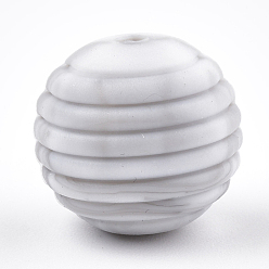 Гейнсборо Пищевые экологически чистые силиконовые фокусные шарики, круглые, светло-серые, 15x14 мм, отверстие : 2 мм