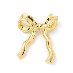 Золотой Подвески из латуни, текстурированные бантовые звенья, золотые, 28x23x6 мм, отверстие : 0.8 мм