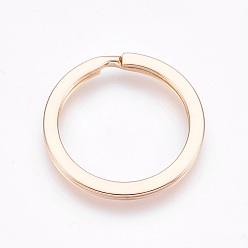 Light Gold Сплав разделить брелоки, брелок для ключей, золотой свет, 25x2 мм, Внутренний диаметр: 20 мм