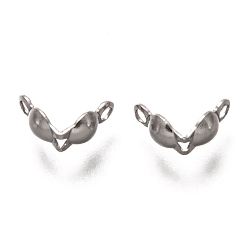 Нержавеющая Сталь Цвет Не тускнеет 304 наконечники из нержавеющей стали, цвет нержавеющей стали, 6x3.5 мм, отверстие : 0.8 мм, внутренний диаметр: 2.5 мм