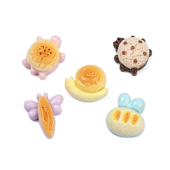 (52) Непрозрачная лаванда Непрозрачные кабошоны из смолы, мультяшный хлеб, разноцветные, 12.5~15x12~13x6.5~7 мм