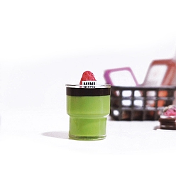 Зелено-Желтый Модель десерта из клубники из смолы, украшение куклы, аксессуары для ролевых игр, зеленый желтый, 14x12 мм