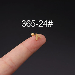 Луна 316l серьги из хирургической нержавеющей стали для хряща, золотые, Буква V, 6 мм, штифты : 0.8 мм