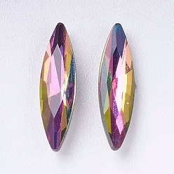 Средно--витражный Имитация австрийского хрусталя горный хрусталь, класс А, задние и задние, лошадиный глаз , Vitrail среднего, 14~14.5x4x2.5~3 мм