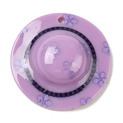 Сливовый Акриловые подвески, шляпа, слива, 29x8.5 мм, отверстие : 2 мм