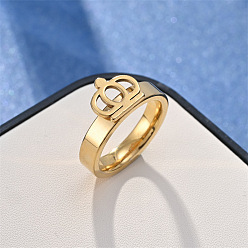 Золотой 304 палец кольца из нержавеющей стали, корона, золотые, размер США 11 (20.6 мм)