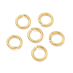 Настоящее золото 24K Латунные кольца прыжок открыт, круглые, долговечный, без свинца и без кадмия, стойки покрытие, реальный 24 k позолоченный, 17 датчик, 8x1.2 мм, отверстие : 5.7 мм