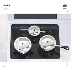 Платина Мини-печки из сплава, миниатюрные украшения, аксессуары для кукольного домика с микро-ландшафтом, притворяясь опорными украшениями, платина, 29~41x12~14 мм, 3 шт / комплект