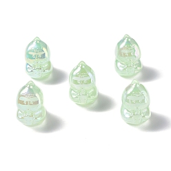 Light Green UV Plating Rainbow Iridescent Acrylic Beads, Dinosaur, Light Green, 22x15x20.5mm, Hole: 3.5mm