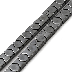 Немагнитные Гематит Гальванические нити из синтетических немагнитных гематитовых бусин, шестиугольник и бант, 7x5x3 мм, отверстие : 0.8 мм, около 98 шт / нитка, 15.94'' (40.5 см)
