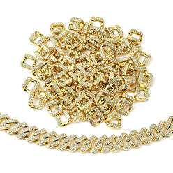 Кристалл Акриловые кольца со стразами, соединитель быстрой ссылки, квадратный, для изготовления ювелирных цепочек, кристалл, 24x25x3 мм