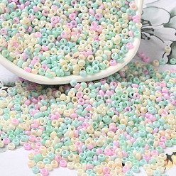 Разноцветный Выпечка краска стеклянные бусины, пончик, красочный, 8/0, 2.5~3x1~1.5 мм, отверстие : 1~1.2 мм, около 40909шт/1фунт