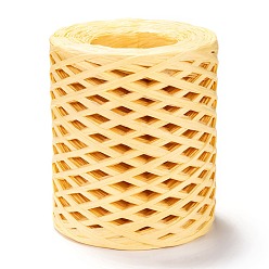 Champagne Gold Лента из рафии, упаковочная бумажная нить, для упаковки подарков, декорации для вечеринок, ремесло ткачество, шампанское золото, 3~4 мм, около 200 м / рулон