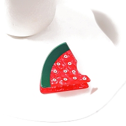 Арбуз Заколки для волос из пвх, фрукты, аксессуары для волос для женщин и девочек, арбуз, 49x51 мм