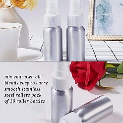 Blanc Bouteilles en aluminium rechargeables, salon de coiffure coiffeur, bouteille de pulvérisation d'eau, platine, blanc, 10.4x3.2 cm, capacité: 30 ml