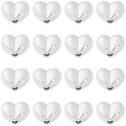925 Sterling versilbert 30pcs Legierungsperlen, Herz, 925 Sterling versilbert, 6x8x5 mm, Bohrung: 1.2 mm