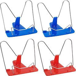 Mixed Color Plastic Book Display, with Iron Holder, Mixed Color, 9.3x7.4cm, 2 colors, 2pcs/color, 4pcs/set