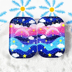 Фуксиновый Прямоугольные подвески из акрила, красно-фиолетовые, 39x27 мм