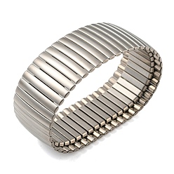 Couleur Acier Inoxydable 304 bracelet chaîne à maillons en acier inoxydable, bracelet large extensible, couleur inox, diamètre intérieur: 2-1/2 pouce (6.4 cm), large: 28 mm