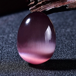 Фиолетовый Яйцо кошачий глаз украшения для показа, для украшения рабочего стола домашнего офиса, фиолетовые, 48x35 мм