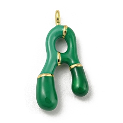 Letter A Латунь эмаль подвески, долговечный, без кадмия и без свинца, реальный 18 k позолоченный, буквенное очарование, буква a, 24.5x12.5x4.5 мм, отверстие : 2 мм