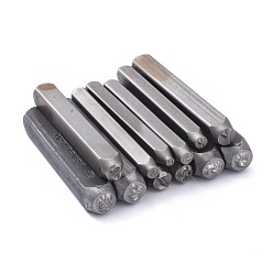 Черный Цвет Металла Железные штампы, инструменты для штамповки, для кожгалантереи, кубоид с узором смешанных форм, металлический черный , 61.5~64.5x6~10x6~10 мм