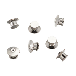 Platinum Brass Brooch Findings, Lapel Pin Backs, Tie Tack Pin, Platinum, 10x6.5mm, Hole: 1mm