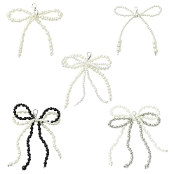 (52) Непрозрачная лаванда 5 шт 5 стили бант пластиковый имитация жемчуга подвески для обуви, украшения для обуви, разноцветные, 80~100x46~95x8~33 мм, 1 шт / стиль