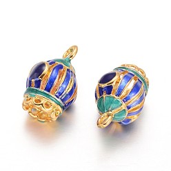 Золотой Латунь эмаль прелести, золотые, 15.5x10 мм, отверстия : 1.5 mm и 5.5 мм