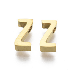 Letter Z 201 Edelstahl Reize, golden, letter.z, 8x4x3 mm, Bohrung: 1.6 mm
