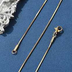 Настоящее золото 18K Ионное покрытие (ip) 304 ожерелья из нержавеющей стали в виде змей, с карабин-лобстерами , реальный 18 k позолоченный, 17.7 дюйм (45 см), 0.9 мм