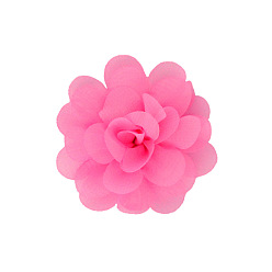 Hot pink Handgefertigte gewebte Ornament-Accessoires, 3d Blume aus Chiffonstoff, hot pink, 50 mm