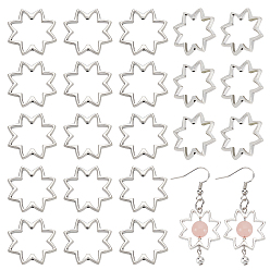 Antique Silver 60Pcs Tibetan Style Alloy Bead Frame, Lead Free & Cadmium Free, Flower, Antique Silver, 20.5x22x2.5mm, Hole: 0.9mm