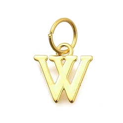 Letter W 925 стерлингов серебряные подвески, реальный 18 k позолоченный, буквы, Буква W, 10x9.5x1 мм, отверстие : 4 мм