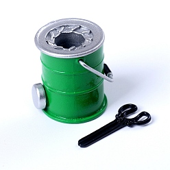 Зеленый Миниатюрные украшения для газовой плиты и горшка для китайской медицины из металла, аксессуары для домашнего кукольного домика с микро-ландшафтом, притворяясь опорными украшениями, зелёные, 26.8x31 мм