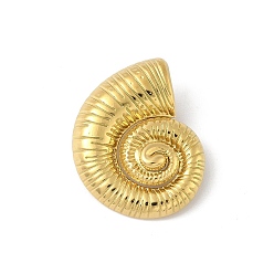 Настоящее золото 18K 304 подвески из нержавеющей стали, ионное покрытие (ip), форма раковины, реальный 18 k позолоченный, 27x22x7.5 мм, отверстие : 5.5x3 мм