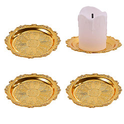 Doré  Présentoirs à bijoux en fer, porte-bonbons pour la décoration intérieure, ronde, or, 7.6x7.45x0.6 cm