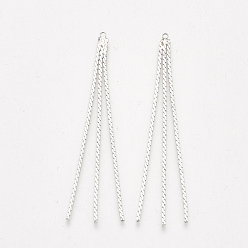 Платинированный Латунная цепочка из серпантина кисточка большие подвески, Реальная платина, 62x3.5x1 мм, отверстие : 1 мм