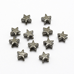 Черный Цвет Металла Сплавочные бусины, звезда, металлический черный , 5x6x3 мм, отверстие : 1.5 мм
