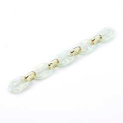 Аквамарин Прозрачные акриловые и пластиковые соединительные кабельные цепи ccb, цепи с быстрыми ссылками, аквамарин, 34.5x21x5.5 mm и 19x12x4.5 mm, около 39.37 дюйм (1 м) / прядь