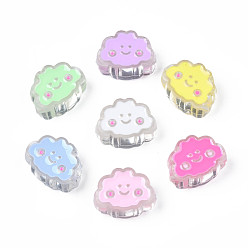 (52) Непрозрачная лаванда Прозрачные акриловые бусины, с эмалью, облако, разноцветные, 15x20x8 мм, отверстие : 3 мм