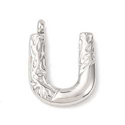 Letter U 304 подвески из нержавеющей стали, письмена, Буква U, 22x16x4 мм, отверстие : 2.5 мм