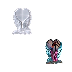 Белый Силиконовые формы для фоторамок пищевого класса своими руками, формы для литья смолы, лебедь, белые, 195x139x22 мм