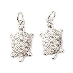 Платина Латунные микропаве прозрачные подвески с фианитом, без кадмия и без свинца, черепаха, платина, 19.5x10x2 мм, отверстие : 3.5 мм