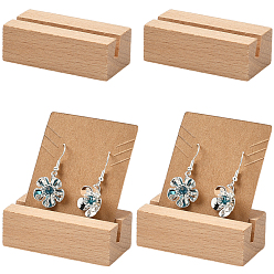 пшеница Картхолдер из дерева, этикетка визитная карточка основа, прямоугольные, цвет пшеницы, 6x3x2 см