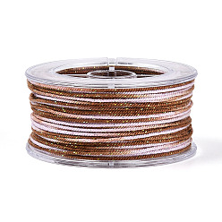 Сиена 27м сегментные окрашенные круглые полиэфирные витые шнуры, с пластиком для животных, для изготовления ювелирных изделий, цвет охры, 1 мм, около 29.53 ярдов (27 м) / рулон