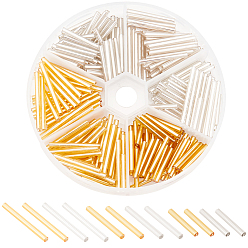 (52) Непрозрачная лаванда 330шт 6 стиль стеклянные круглые бусины стеклярус, металлических цветов, разноцветные, 20~30x2.5 мм, отверстие : 1 мм