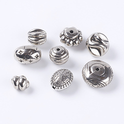 Antique Silver Plated Antiqued Acrylic Beads, Assorted Shape, Antique Silver Plated, Size: about 12~22mm long, 12~16mm wide, 12~16mm thick, hole: 2~3mm, about 200pcs/500g