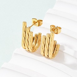 Oval 304 из нержавеющей стали серьги, ионное покрытие (ip), реальный 14 k позолоченный, овальные, 20x7 мм